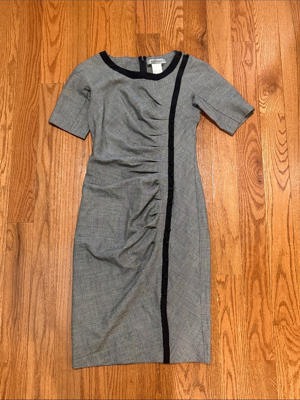 Sportmax Max Mara Vintage Ruched Wool Dress Size 6